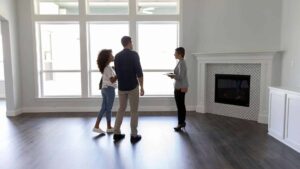 agent showing a house