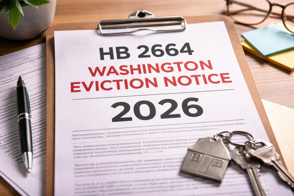 Washington HB 2664 eviction notice certified mail fix 2026 landlord guide